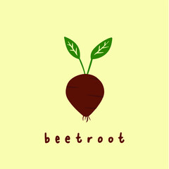 Beetroot Symbol. Social Media Post. Vegetable Vector Illustration.