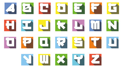 letter set abc font, alphabet - colorful bold letters