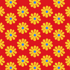 Colorful Flowers Pattern Background. Social Media Post. Vector Illustration.