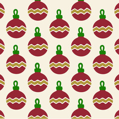 Christmas Bauble Pattern Background. Social Media Post. Christmas Vector Illustration.