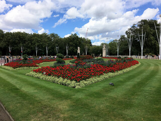 The Gardens in front of Buckingham Palace in London
