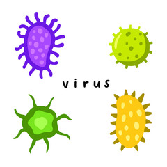 Virus Pattern Background. Social Media Post. Vector Illustration.