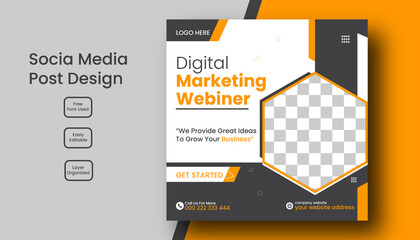 Corporate social media post design, Digital Business marketing social media banner , Set of Business Promotional web banner design , Social media post, square flyer poster template design