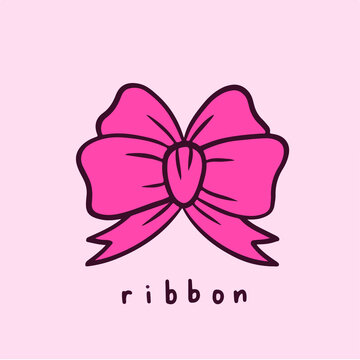 Ribbon Bows Symbol. Social Media Post. Vector Illustration.