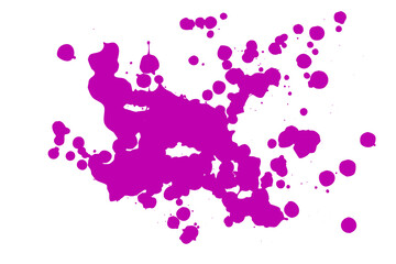 Naklejka na ściany i meble Pink blot on a white background. Spots of ink on a piece of paper.