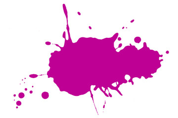 Pink blot on a white background. Spots of ink on a piece of paper.