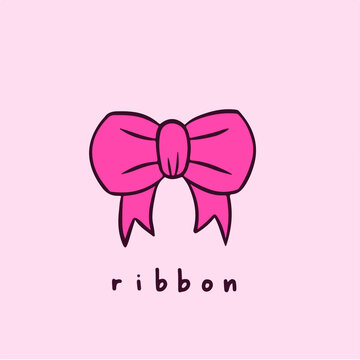 Ribbon Bows Symbol. Social Media Post. Vector Illustration.