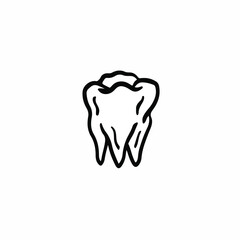Tooth Symbol. Tattoo Design. Vector Illustration.