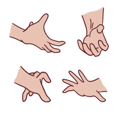Hand Gesture Symbol. Social Media Post. Vector Illustration.