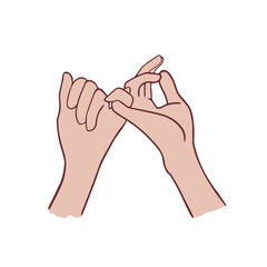 Promise Hand Gesture Symbol. Social Media Post. Vector Illustration.