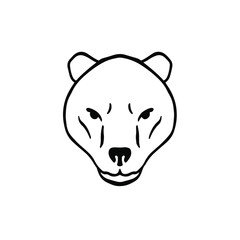 Bear Head Logo Symbol. Stencil Design. Tattoo Vector Illustration.