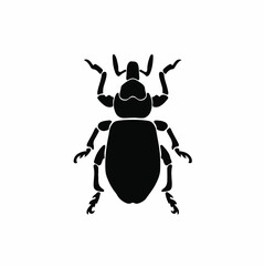 Beetle Logo Symbol. Stencil Design. Tattoo Vector Illustration.
