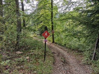 mountain bike trail sign in provence in south france