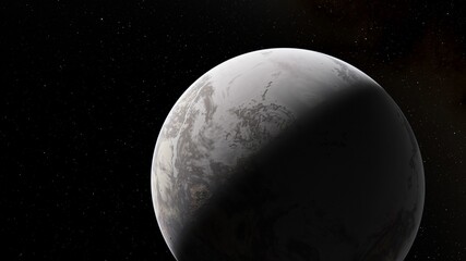 Abstract planets and space background 3d illustration