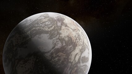 Abstract planets and space background 3d illustration