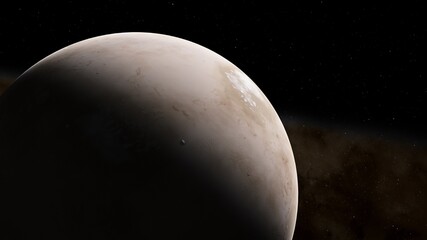 Abstract planets and space background 3d illustration