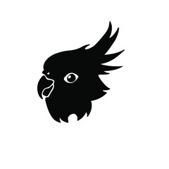 Parrot Logo Symbol. Stencil Design. Tattoo Vector Illustration.