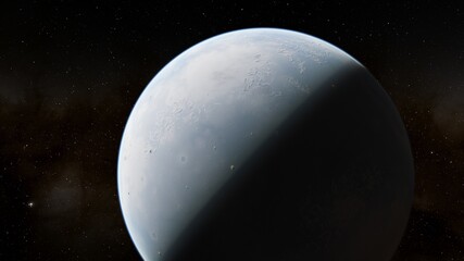 Abstract planets and space background 3d illustration