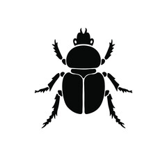 Beetle Logo Symbol. Stencil Design. Tattoo Vector Illustration.