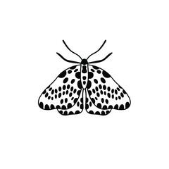 Butterfly Logo Symbol. Stencil Design. Tattoo Vector Illustration.