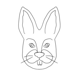 Black and white drawing of a rabbit. May be used as coloring page.
