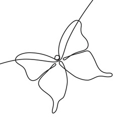 Continuous line drawing of butterfly.