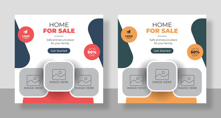 Real Estate Social Media Post & Web banner or square flyer template