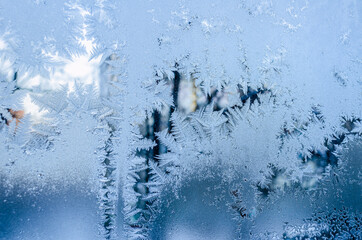 Frosty patterns on the window