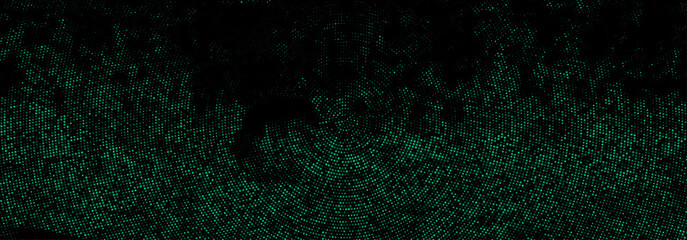 Abstract halftone green banner background.