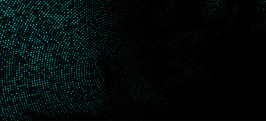 Abstract halftone blue banner background.