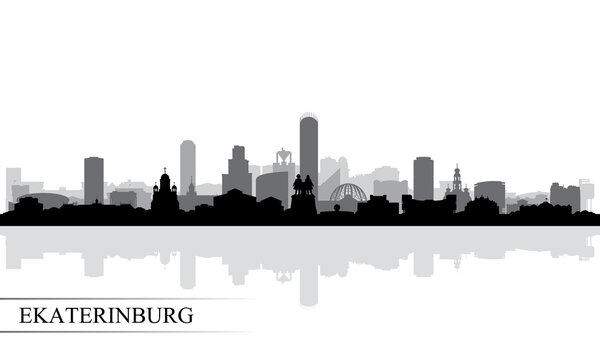 Ekaterinburg city skyline silhouette background