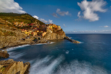Cinque Terre is a charming Italian town in the province of Liguria, Italy. A fragment of architecture	