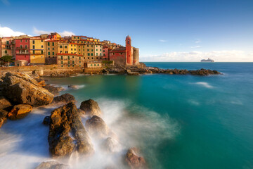 Fototapeta premium Tellaro is a charming Italian town in the province of Liguria, Italy. A fragment of architecture 