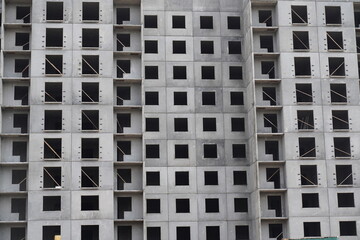 The texture of a multi-storey building under construction.