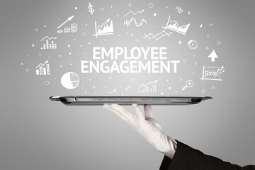 Waiter serving business idea concept