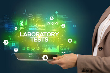 Close-up of a touchscreen with medical inscription