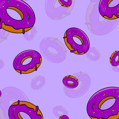 Donut pattern sweet food vector dessert pastry tasty cream