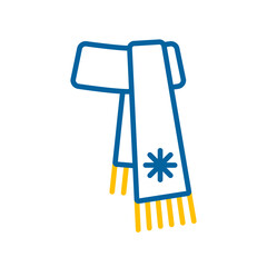 Winter scarf vector icon. Winter sign
