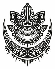Mystic boho logo, design elements with moon