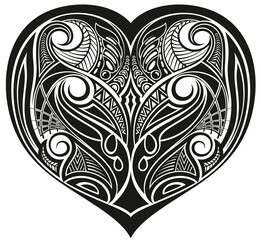 Heart shape tattoo ornament for your design