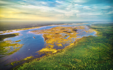 Aerial View of Golden Hour over Guana River Wildlife Preserve