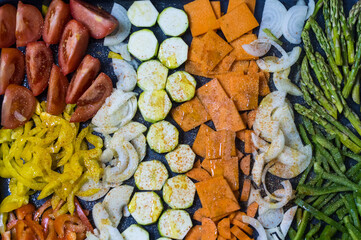 Preparado de legumes para ir ao forno 