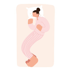 woman sleeping on bed