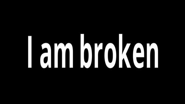 I am broken sign. Concept of I am broke and I am OK