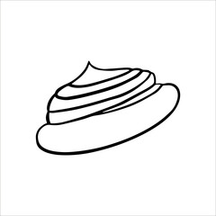 Hand drawn isolated cake element on white background for decorative design. Vector illustration