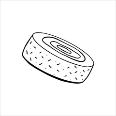 Hand drawn isolated cake element on white background for decorative design