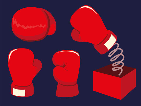 Set Red Boxing Gloves