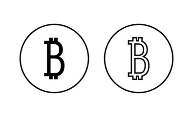 Obraz premium Bitcoin icons set. bitcoin sign and symbol. payment symbol. cryptocurrency logo