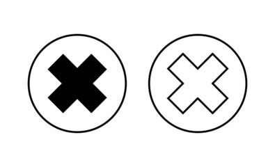 Close icons set. Delete sign and symbol. cross sign