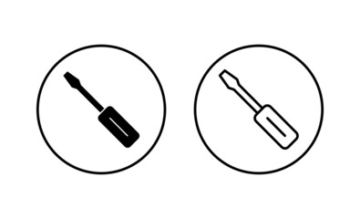 Screwdriver icons set.tools sign and symbol